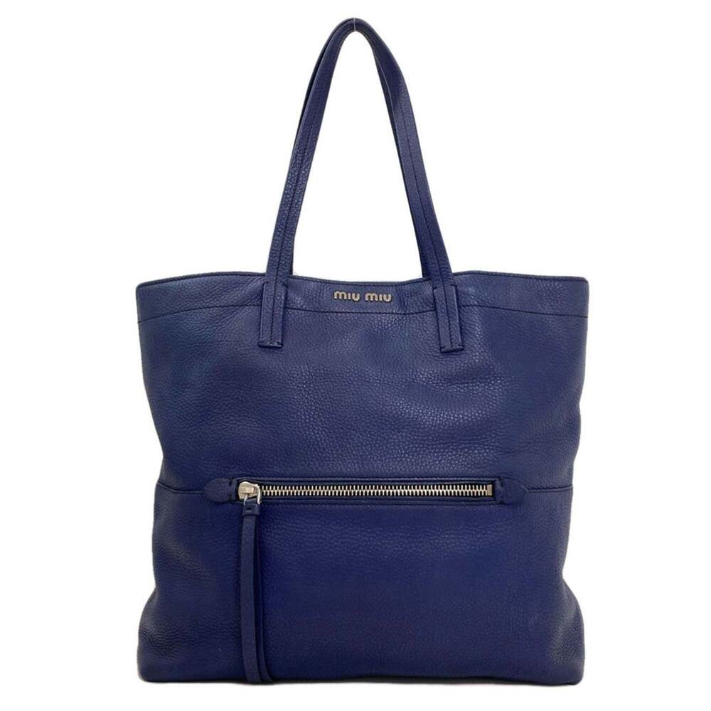 Miu Miu Miu Logo Tote Bag, Calfskin, Women's MIUMIU